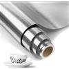 Likcut Vinile Adesivo Vinile argento spazzolato, 30,5x 183 cm per tutti i plotter da taglio, regali fai da te, tazza, finestra