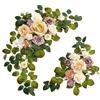 LeeQinersw 2 Pezzi Fiori per Arco Nuziale Decorazioni per Cerimonia Addobbi per Ghirlanda per Sedia Composizioni Finte con Stile Romantico Adatto, Champagne