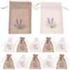 FENGCHUANG Sacchettini per Lavanda Vuoti 16 Pezzi Sacchetti di Lavanda 10×15cm Borsa per Lavand in Cotone e Lino, Sacchetti con Coulisse in Cotone e Lino Piccol Spezie ed Erbe Aromatiche