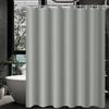 Lerores - Tenda per doccia 180x180 cm, grigia, con orlo pesante antimuffa, in tessuto idrorepellente, lavabile, in poliestere, per bagno, con 12 anelli per tenda da doccia
