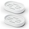 Topsky Confezione da 2 portasapone, porta sapone, salva-sapone, portasapone e spugna per il lavello in cucina e in bagno(bianco)