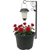 Generico Lampada da terra solare con vaso da fiori - 17,72x7,87 pollici, lampione da esterno 2 in 1 con fioriera incorporata, luce decorativa a LED bianca calda impermeabile IP65, struttura in metallo e ABS |