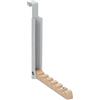 Relaxdays 2X Appendiabiti Pieghevole da Porta, 6 Ganci per Grucce, Appendino per Porte Spesse 2 cm, Ferro e Legno, Grigio