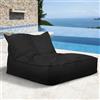 SXBCyan Fodera Poltrona a Sacco (Senza Imbottitura) Pouf da Esterno Giardino Impermeabile, in Oxford, Giardino, Spiaggia, Piscina, Galleggiante, Adulti(2 Seat-Black)