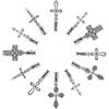 NBEADS 50 Pezzo Pendenti Croce, Ciondolo Croce Europea con Ciondolo Grande Foro (5 mm) Ciondoli in Argento Antico per La Creazione di Gioielli Fai-da-Te