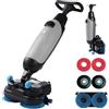 UIBAO Lavasciuga Pavimenti Automatico Compatto Senza Fili,36V Batteria al Litio,360° Doppie Spazzole 240 Giri/Min,3 in 1 Multifunzione,Larghezza 42cm,per Pavimenti Legno Marmo Cemento Grey