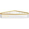 Tomotato Caddy Doccia, Bagno Senza Trapano Doccia Scaffale di Stoccaggio Rack Cesto Organizzatore Montato a Parete per La Cucina Bagno(Triangle-Trasparente)