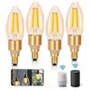 Aigostar Lampadine WiFi Alexa E14 Smart Lampadina Edison C35 4.5W 470lm Lampadine Smart Retrò Dimmerabile 2700K-6500K bianco freddo caldo, Compatibile Con Alexa, Google Home, ámbar 4 pezzi