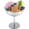 HERCHR Coppe da Gelato in acciaio inossidabile, Vintage Ciotola per Gelato Rotondo da Dessert con Piede Per La Casa, Il Ristorante, Feste, 11,5×10×6,2 cm