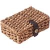 YTtkku Scatola portaoggetti in rattan intrecciato a mano con coperchio, cestino decorativo in tessuto naturale, per l'organizzazione della casa e l'esposizione, cestino intrecciato per gioielli