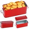 xtemtoamz Piccolo Portapane con Tapa, Contenitore Pane per la Conservazione De, Porta Pane Da Cucina Grande Capacità Portapane per Sandwich, Bancone per Piano di Lavoro Cucina, 2 Pezzi, Rosso, 15×6×6 cm