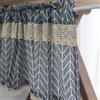 A.Monamour Tenda Corta per Finestra Piccola Opaco Cotone E Lino Rombo Grigio Geometrico Con Pizzo Tendina Tenda da Cucina Bistrot Caffè Mezza Tenda Mantovana Tenda a Vetro Tenda a Pannello Tenda Porta