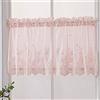 Generic Tenda corta moderna in pizzo jacquard, mantovana con orlo in pizzo, tenda corta in jacquard moderna (130 x 41 cm, rosa)