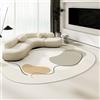 DAGIN Tappeto Ovale Moderno Antiscivolo Lavabile, D, 60x90cm
