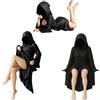 Zhongkaihua, Statua Misteriosa, Statua Misteriosa in Vestito Nero, Posizione Seduta, Ragazza Anime, Figurina Action da 10 cm, Modello in PVC, Ornamento per Casa, Auto, Scrivania, Regalo di Compleanno