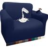 Granbest Copridivano Spessa Copridivano Elasticizzato Impermeabile Copripoltrona Divano Protector Mobili Coperture Tessuto Jaquard Lavabile(1 Posto,Blu Navy)