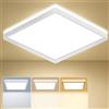 LEZOE EZOE Plafoniera LED 18W, 185 lm/W 3330LM 3000K/4000K/6500K regolabile, pannello lampada da soffitto LED per camera da letto, cucina, bagno, soggiorno, corridoio, balcone (energetica B) 30*30*2,8 cm