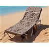 o-day Telo Mare con Angoli e Tasche 70x180cm - Asciugamano Mare Cotone Fouta 100% Per Lettino e Spiaggia (Tribale - Marrone Terra)