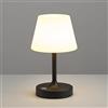 VISDANFO Lampada da tavolo a LED senza fili, impermeabile, con batteria da 4000 mAh, portatile, luce notturna ricaricabile con dimmer touch per terrazza, ristorante e bagno (nero)