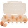 CHSEEO 18 Griglia Porta Uova da Frigo, Portauova Frigorifero, Contenitore per Uova, Porta Uova Plastica Trasparente, Portauova Impilabile con Coperchio per Frigorifero Cucina Picnic All'Aperto(cachi)