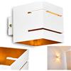 hofstein Lampada da parete Varco in metallo bianco/oro con fessure, lampada da parete moderna con effetto luce, 1 attacco G9, cubo/parete da interno con effetto up & down, senza lampadina/e