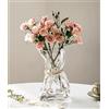 FOWSEEK Piccolo vaso da fiori in vetro da 15,2 cm, irregolare trasparente, per centrotavola, tavolo, scrivania, decorazione artistica moderna, vaso decorativo per casa, ufficio, matrimonio, libreria,