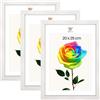 MG Design Set da 3 cornici portafoto 20 x 25 cm - Cornici in legno Bianco con vetri acrilici infrangibili, verticale e orizzontale, da appendere e da appoggiare