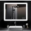 PESENXAN Specchio da bagno a LED con illuminazione, 3 temperature di colore, dimmerabile, funzione anti-appannamento, specchio da parete con funzione memoria, interruttore touch, vetro antiesplosione,