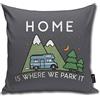 Rajfoo QMS CONTRACTING LIMITED Throw Pillow Cover Camping Home Is Where We Park It Campervan Gift Decorative Pillow Case Home Decor Square 18x18 Inches Pillowcase