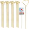 loghohu 40 supporti per foto a forma di cuore dorato, in metallo, 30 cm, per decorazione da tavolo, matrimonio, composizioni floreali, decorazione per torte