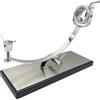 FERRETERIA LEPANTO Porta Prosciutto Professionale Girevole e Basculante, Supporto Porta Prosciutto con Base in DM e Lamiera di Acciaio Inox Modello Serrano (Senza Set di Taglio)