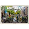 DekoNo7 Targa in metallo, 18 x 12 cm, Amsterdam Paesi Bassi, motivo: Distretto di Jordaan - DekoNo7