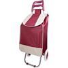 VIRTIME Carrello Spesa 2 Ruote - Borsa XL Impermeabile, Struttura Pieghevole in Alluminio, Leggero e Robusto - 4 Colori (Bordeaux)