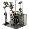 Steelman24 I Omini di Viti Parrucchiere con Specchio I Idee Regalo Originale I Soprammobili in Metallo I Modellino