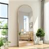 UTTQEW Specchio intero arco 164 x 54 cm, curvo, grande, telaio in lega di alluminio, vetro temperato, angoli rotondi, per camera da letto, soggiorno, guardaroba, oro (oro, 164 x 54)