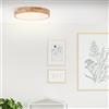 Lightbox Nature Lampada da soffitto a LED con luce bianca calda (3000 K) | Ø 40 cm | lampada da parete e soffitto | 22 W | luminosità: 2300 lumen | in metallo/plastica/legno di caucciù in marrone