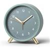 Sudnsadaks Sveglia da Comodino, Silenziosa Senza Ticchettio, Sveglia Batteria per Camera Letto, Classica Orologio Comodino in Metallo Verde con Luce Notturna, Facile Leggere per Ufficio, Viaggio