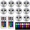 Keltorio 10 luci LED sommergibili con telecomando, mini luce subacquea, luci RGB colorate, illuminazione a LED per piscina, acquario, stagno, matrimonio, vaso