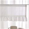 A.Monamour Tenda Corta Per Piccola Finestra Stile Country Semitrasparente Cotone Bianco Pom-Pom Tessuto Mantovana Ricamato Mezza Tenda Per Cucina Bistrot Caffè
