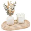 SPESHSTONES Vassoio in travertino da 24 cm, in marmo fatto a mano, per accessori da bagno, vassoi decorativi per tavolino da caffè e portacandele, vassoio per gioielli, organizer per profumi per