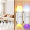 Adiwo 2pcs Applique Parete Interno, Dimmerabile Luce Notturna, Lampada da Parete con Sensore di Movimento, Bianco Caldo Luce Bambini, Magnetico 16 Colori Lampada, Ricaricabile Corridoio Camera