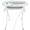 HUOLE Vaschetta Bagnetto Neonato con Supporto-Vasca da Bagno Bambini 1-3 Anni con Termometro Incorporato e Tubo di Scarico - Offri il massimo comfort al tuo bambino (66 * 61 * 82cm-grey)