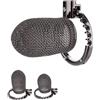 AMAZBEE Gabbia del pene in 2 lunghezze Mesh castità gabbia uomini giocattolo del sesso con 7 dimensioni regolabili anello metallo gabbia di castità per gli uomini pene SM Bondage (Black,L)