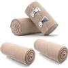 BNPHSIN 4 bende di compressione di alta qualità, fascia elastica con chiusura automatica per polso, caviglia, mano, ginocchio, gomito, spalla, piedi, lesioni, lavabili e riutilizzabili, larghezza 10 cm,