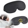 Bustlwor 3D Mascherina per Notte Donna e Uomo, Maschera per Occhi Blocca la Luce al 100% con Cinturino Regolabile, Adatto per Viaggi, Pisolini, Sonno Notturno (Nero)