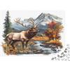 UVTMWVTCUSIQ Puzzle 1000 pezzi cervo e montagna per adulti in carta spessa Puzzle paesaggio autunnale carta Decorazione casa 52x38cm/1000pcs