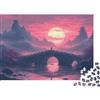 UVTMWVTCUSIQ Puzzle 1000 pezzi Paesaggio al tramonto per adulti Carta Educativo Scena montuosa Puzzle Relax Decorazione da parete 38x26cm/1000pcs