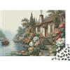 ENOYFHINO Puzzle da 1000 pezzi con scena di cottage sul fiume, villa mediterranea sul lungomare, gioco educativo per adulti, decorazione per la casa, sfida di alta difficoltà, regalo di compleanno. 38x26cm