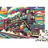 UVTMWVTCUSIQ Puzzle 1000 pezzi Treno Colorato per Adulti Carta Spessa Retrò puzzle di carta Motivo Locomotiva per Decorazione Casa Attività Educativa 38x26cm/1000pcs