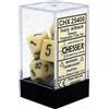 Chessex chx 25400 - set 7 dadi poliedrici opachi - ivory w/black